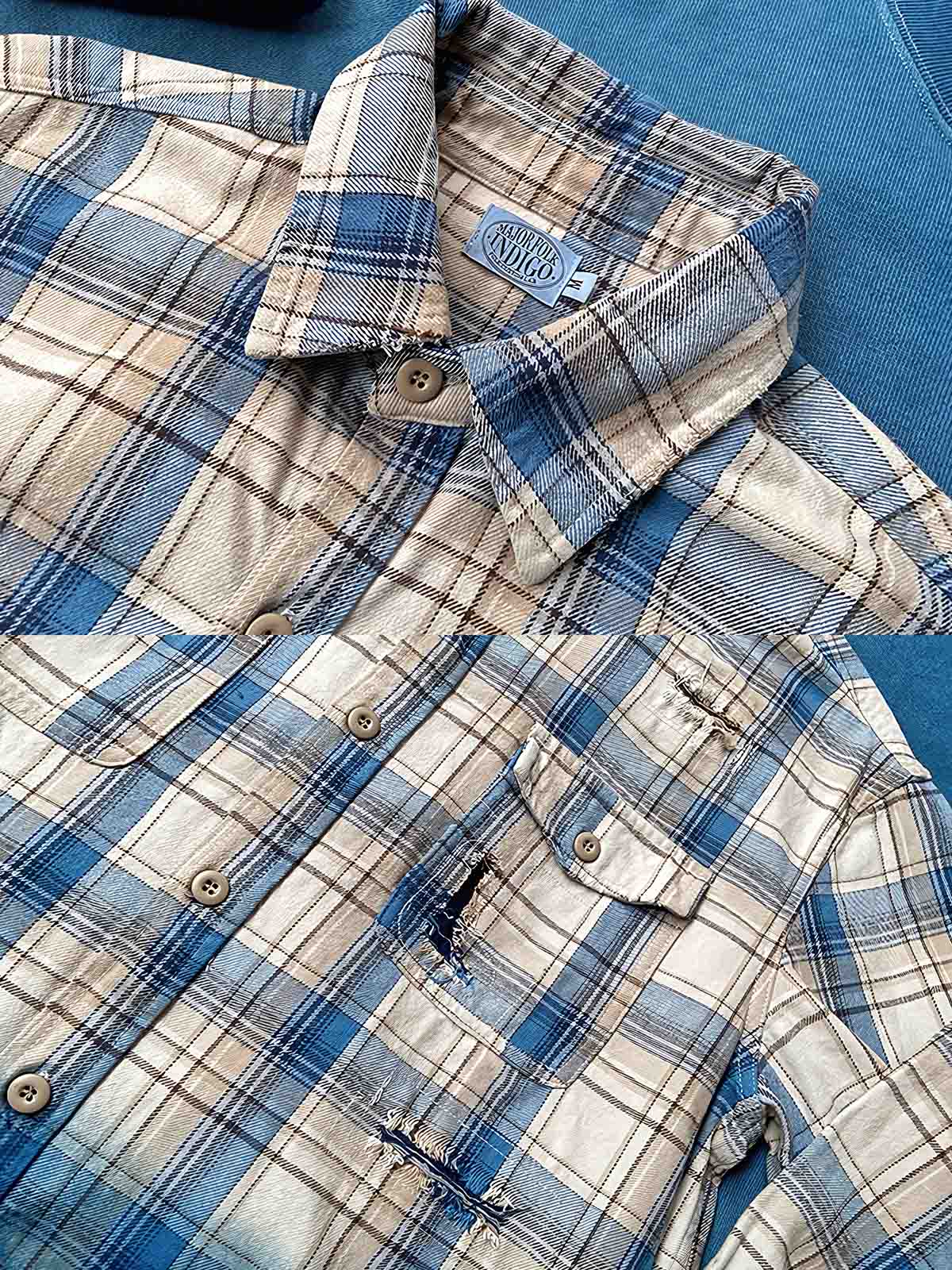 擦り切れ加工とパッチ ディテール画像