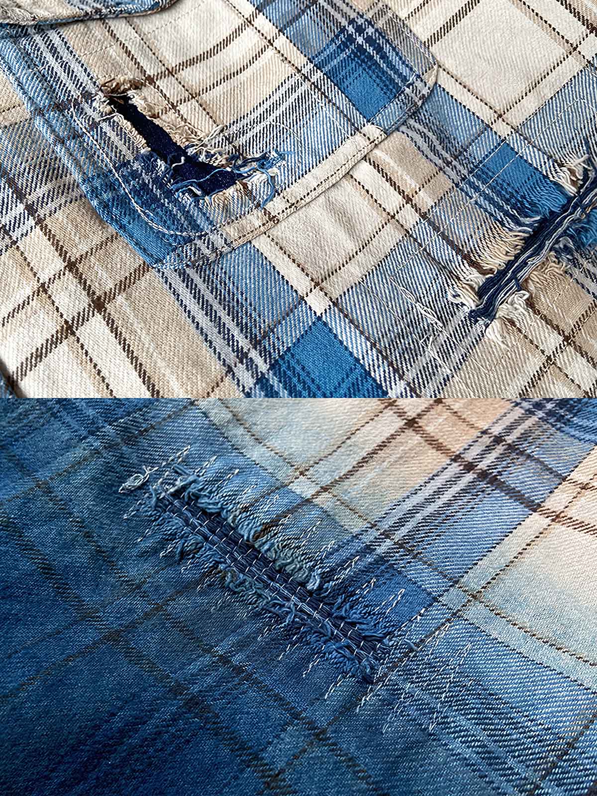 擦り切れ加工とパッチ ディテール画像