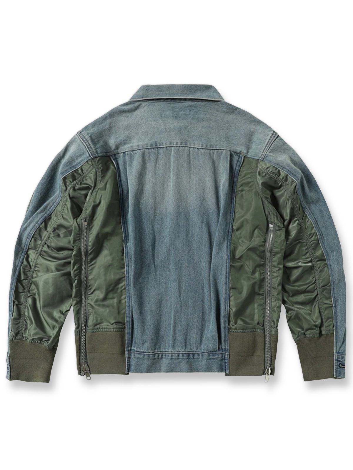 立体裁断フライトジャケット風デニムジャケット全体画像