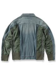 立体裁断フライトジャケット風デニムジャケット全体画像