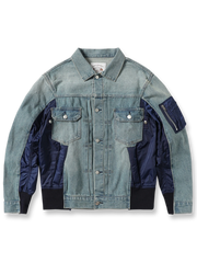 立体裁断フライトジャケット風デニムジャケット全体画像