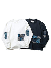 ペイズリー柄パッチワーク多ポケットスウェット画像