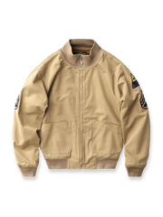 製品画像: 裏起毛 防寒 ミリタリー タンカージャケット 正面
詳細画像: TALONジッパーとトリコロール刺繍ワッペン ディテール