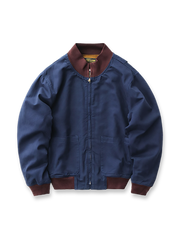 製品画像: 裏起毛 防寒 ウォッシュツイル コンバットジャケット 正面
詳細画像: TALON真鍮ジッパーとリブスタンドカラー ディテール