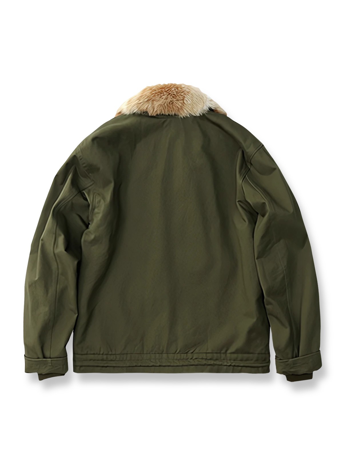 製品画像: N1 デッキジャケット メンズ 裏起毛 ラビットファー襟 ミリタリーデザイン 正面ビュー
詳細画像: TALONジッパーとラビットファー襟のディテール、混紡フリース内側の特写