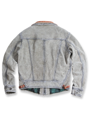 製品画像（Main Image）： メンドーサ ヴィンテージ加工 トップレザー ジャケット、アメカジスタイルジャケット、ヴィンテージレザージャケット、ムーンポケットデザイン、ライダースジャケット、チェック柄裏地ジャケット、コントラストカラー レザー

詳細画像（Detail Image）： メンドーサレザージャケット、ムーンポケットディテール、ライダース風カッティング、チェック柄裏地、レザーコントラストカラー