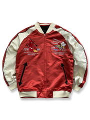 リバーシブル テッドマン 着物ギタリスト 刺繍 スカジャン