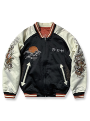 リバーシブル 刺繍 シルク スカジャン