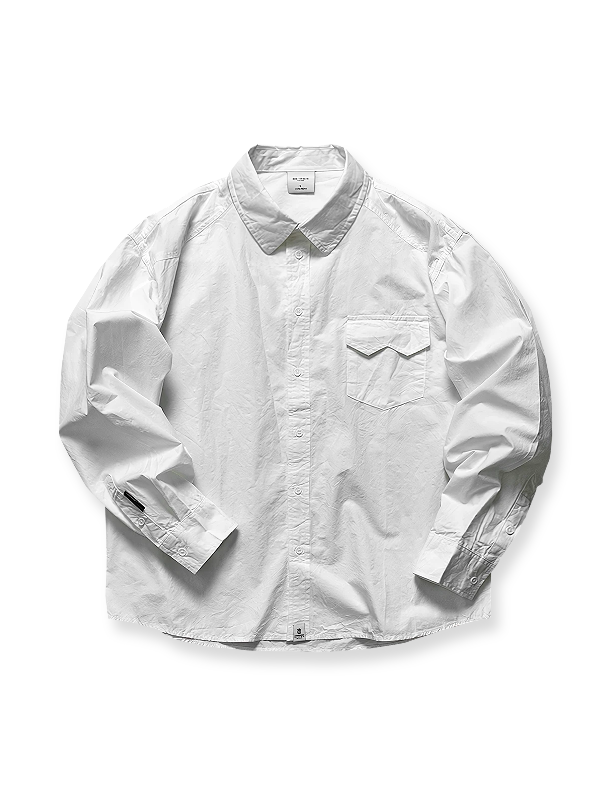 製品画像: 春秋シーズンに最適なコーマコットン製格子織り長袖シャツ全体画像｜リラックスフィットで快適なカジュアルスタイル
詳細画像: コーマコットン素材の格子織りディテール｜春秋のカジュアルコーディネートに最適な品質感