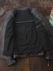 製品画像:
トップグレード牛革 レザーライダースジャケット アメリカンバイクスタイル メンズ ジャケット 全体画像 クラシックデザイン

詳細画像:
ジッパー 肩部 ディテール エッジング加工 ヴィンテージ感 レザーライダースジャケット 詳細 クローズアップ