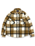 製品画像
チェック柄シャツの全体展示画像、裏起毛とフランネル素材が強調された秋冬向けの温かみのあるデザイン。

詳細画像
シャツのディテールとポケットデザインのクローズアップ、ブラッシュド加工による柔らかい肌触りが特徴。