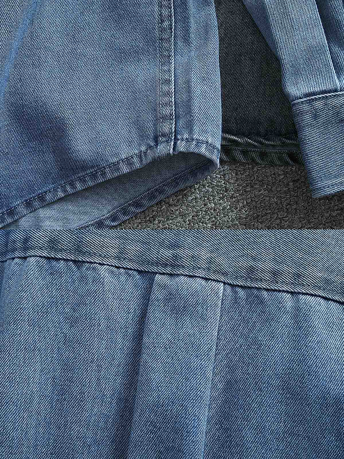 製品画像:
ヴィンテージウォッシュ加工のデニムシャツの正面画像。自然な風合いとカジュアルなスタイルが特徴で、日常使いにぴったり。

詳細画像:
シャツのワークポケットとウォッシュ加工のディテールをクローズアップ。生地感とデザインの細部がよく見えるように撮影されています。