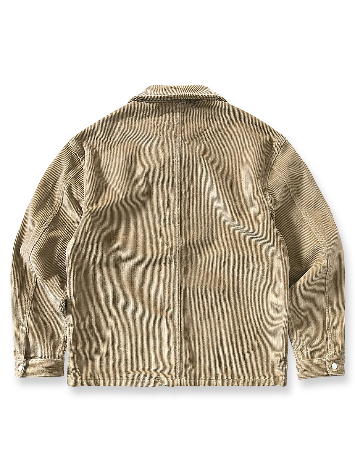 製品画像: 裏起毛付きで保温性に優れたコーデュロイワークジャケット全体の外観、ヴィンテージ感のあるウォッシュ加工が特徴。
詳細画像: 多ポケットデザインと裏起毛仕様、コーデュロイ素材の厚手な質感のクローズアップ。