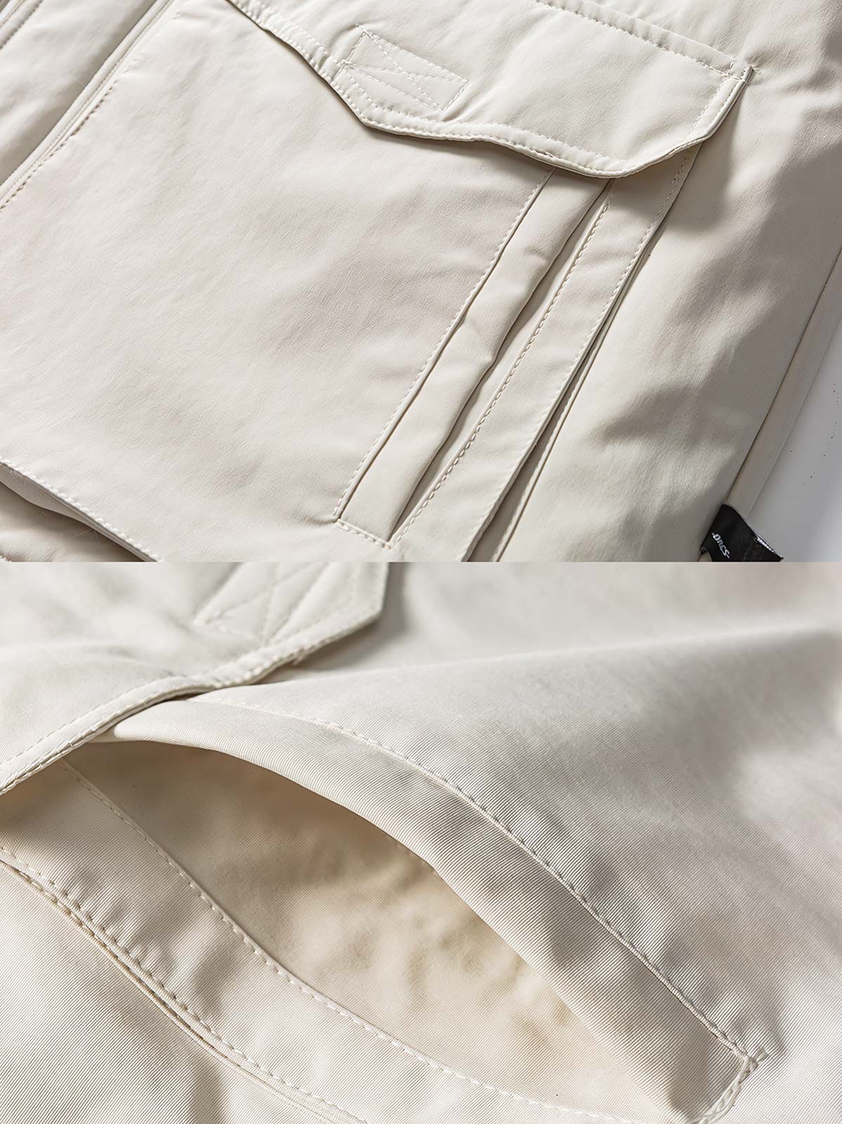 製品画像
コーデュロイ襟付き多ポケットハンティングスタイル中綿ジャケットの全体展示。19世紀ヨーロッパのハンティングウェアからインスパイアされたデザインで、防風性と保温性を備えた冬の必須アイテム。

詳細画像
コーデュロイ素材の襟と広いポケットのディテール特写。レトロなハンティングデザインを彷彿とさせる特徴的なディテールと、防寒性を高めた軽量中綿素材の質感が際立つクローズアップ画像。