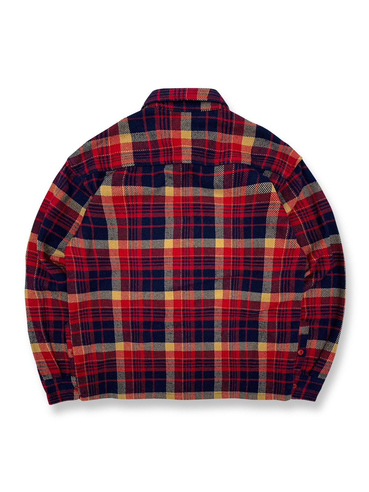 製品画像
「チェック柄フランネルシャツジャケット、厚手のコットン素材に起毛加工を施し、ヴィンテージ感のあるデザインで高い保温性と快適な着心地」

詳細画像
「レトロなチェック柄デザイン、ダブルポケットが機能性をプラス。起毛加工された厚手のコットン素材で保温性抜群、ワークウェア風のデザインが特徴」