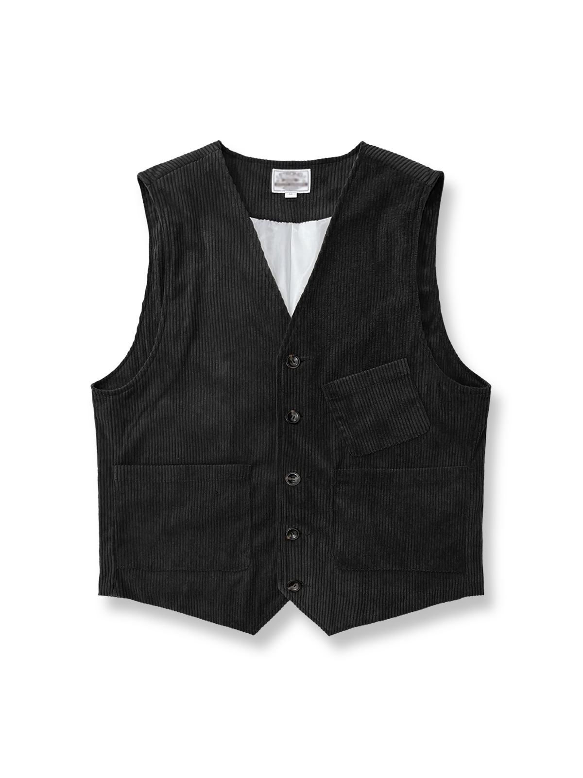製品画像
レトロコーデュロイベスト 高品質なコーデュロイ素材を使用し、クラシックな質感とシンプルなデザインが特徴のベスト。柔らかく滑らかな着心地が魅力。

詳細画像
コーデュロイ素材のディテール、柔らかな質感と細かい畝模様。シンプルでクラシックなデザインが際立つ。

ボタンディテール: 牛角製のボタンが付いたシンプルでエレガントなデザイン。