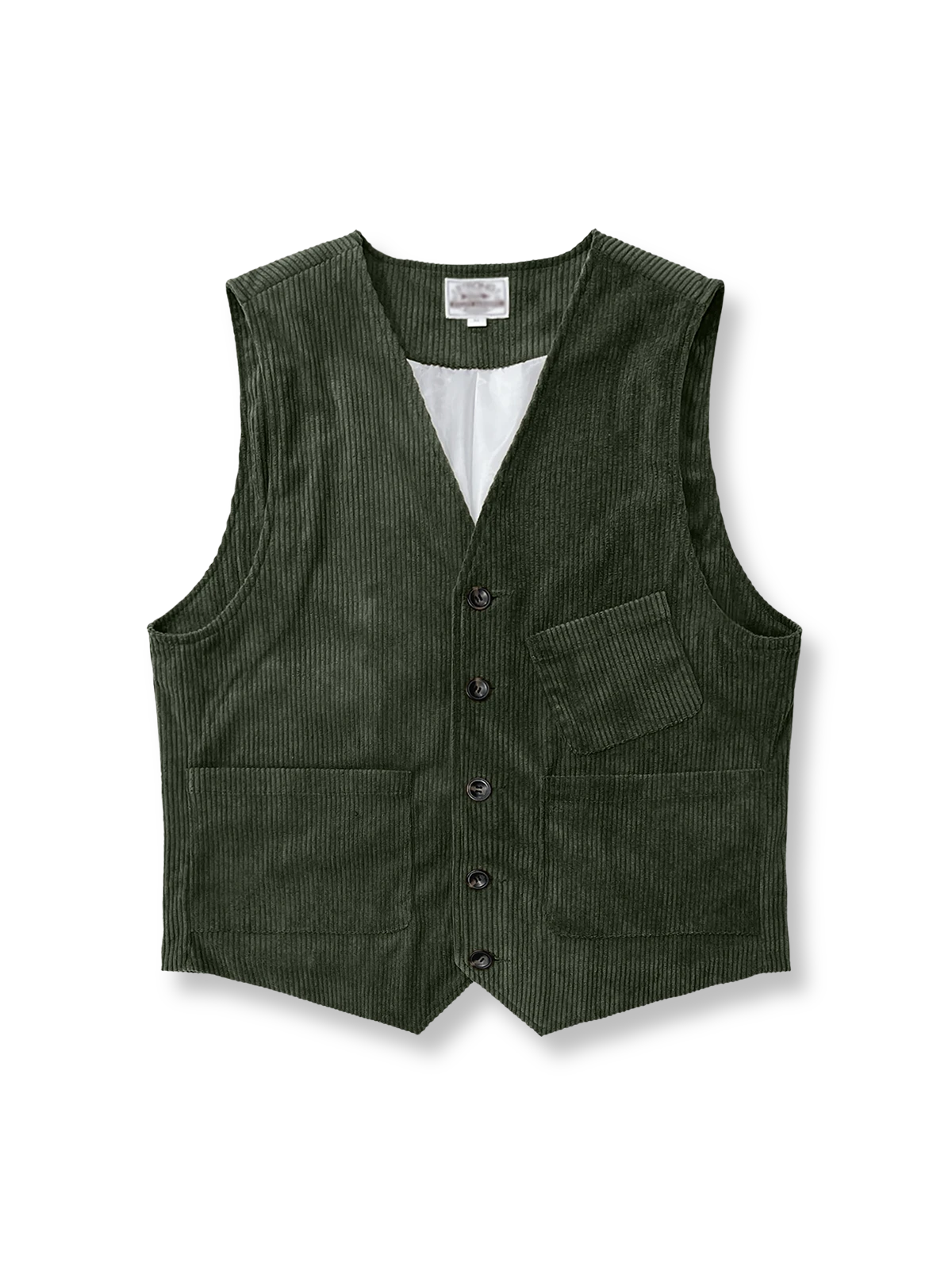 製品画像
レトロコーデュロイベスト 高品質なコーデュロイ素材を使用し、クラシックな質感とシンプルなデザインが特徴のベスト。柔らかく滑らかな着心地が魅力。

詳細画像
コーデュロイ素材のディテール、柔らかな質感と細かい畝模様。シンプルでクラシックなデザインが際立つ。

ボタンディテール: 牛角製のボタンが付いたシンプルでエレガントなデザイン。