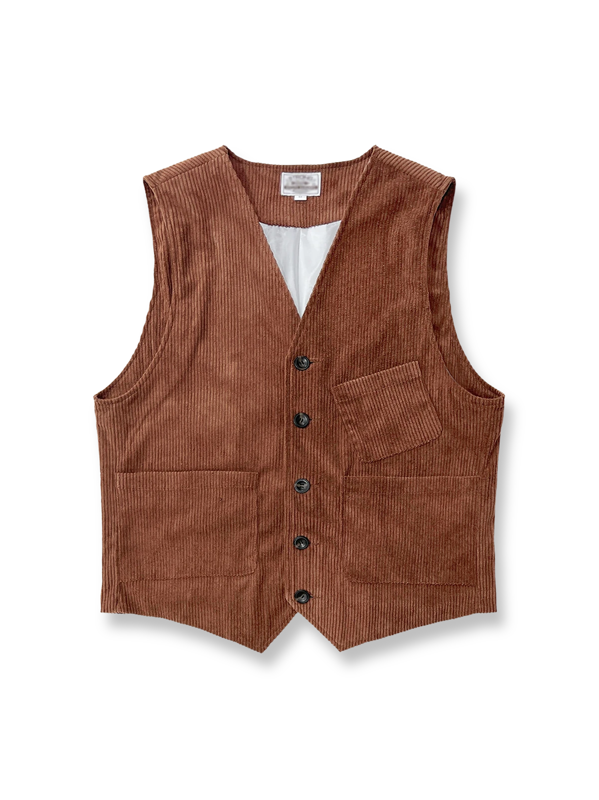 製品画像
レトロコーデュロイベスト 高品質なコーデュロイ素材を使用し、クラシックな質感とシンプルなデザインが特徴のベスト。柔らかく滑らかな着心地が魅力。

詳細画像
コーデュロイ素材のディテール、柔らかな質感と細かい畝模様。シンプルでクラシックなデザインが際立つ。

ボタンディテール: 牛角製のボタンが付いたシンプルでエレガントなデザイン。