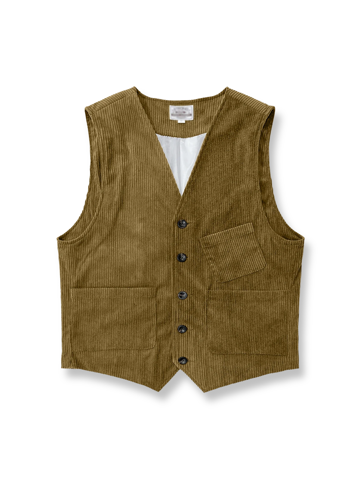 製品画像
レトロコーデュロイベスト 高品質なコーデュロイ素材を使用し、クラシックな質感とシンプルなデザインが特徴のベスト。柔らかく滑らかな着心地が魅力。

詳細画像
コーデュロイ素材のディテール、柔らかな質感と細かい畝模様。シンプルでクラシックなデザインが際立つ。

ボタンディテール: 牛角製のボタンが付いたシンプルでエレガントなデザイン。