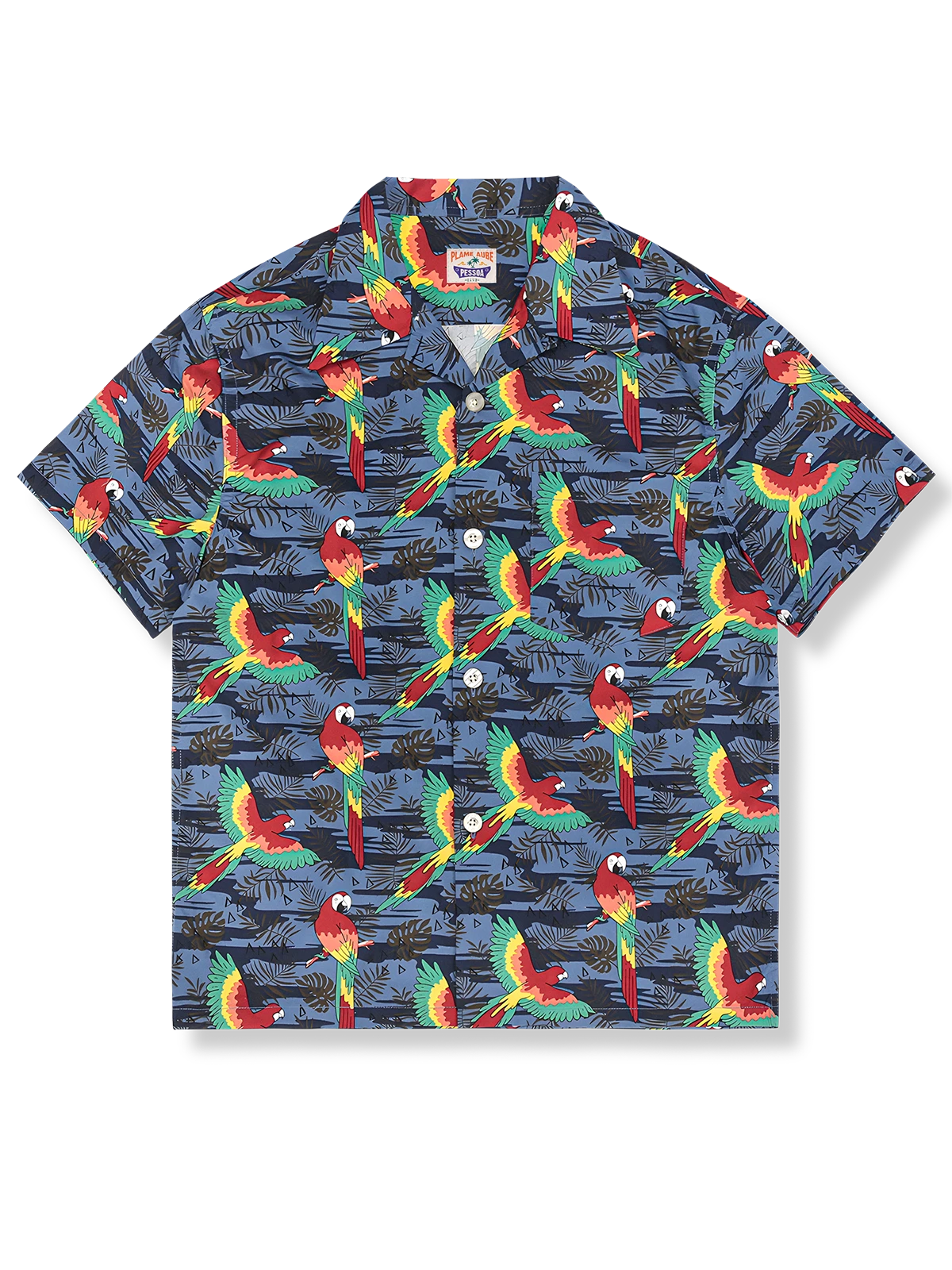 島風オウム柄 アロハシャツ