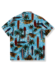サーフボード・ココナッツアイランド柄 アロハシャツ