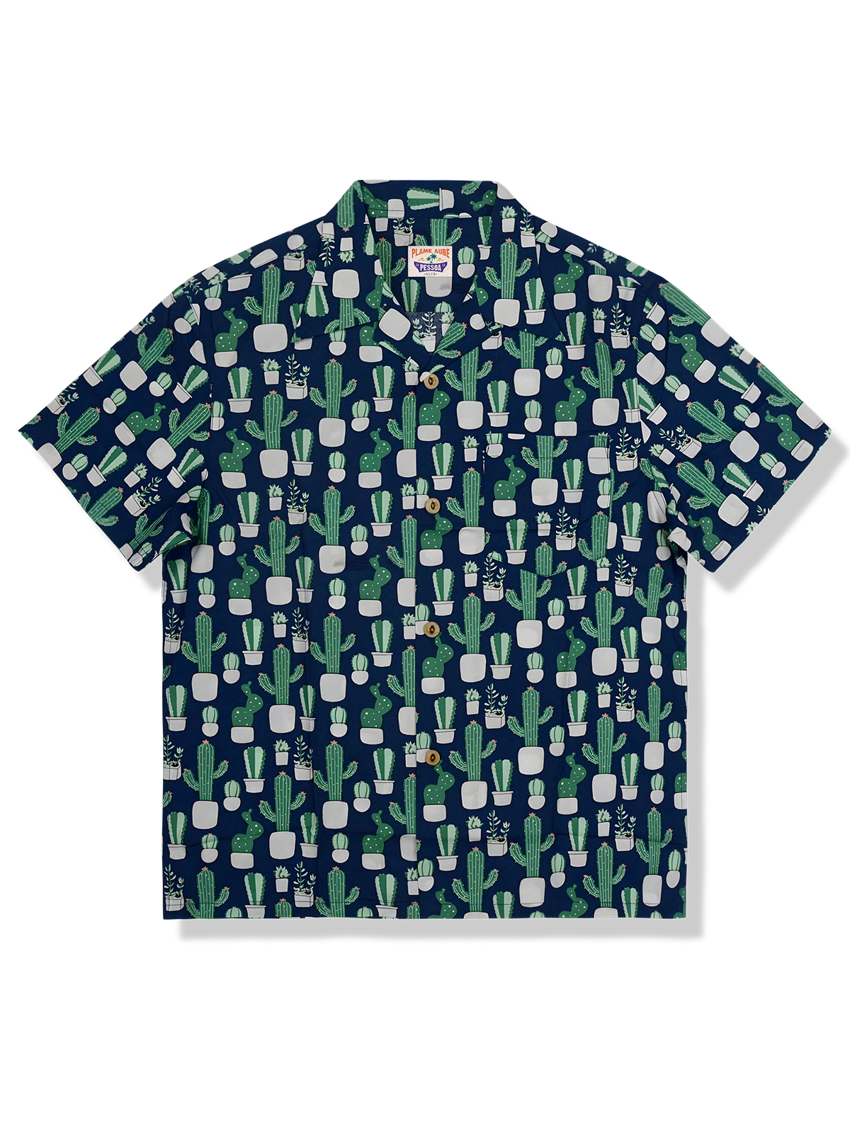 サボテン柄 アロハシャツ