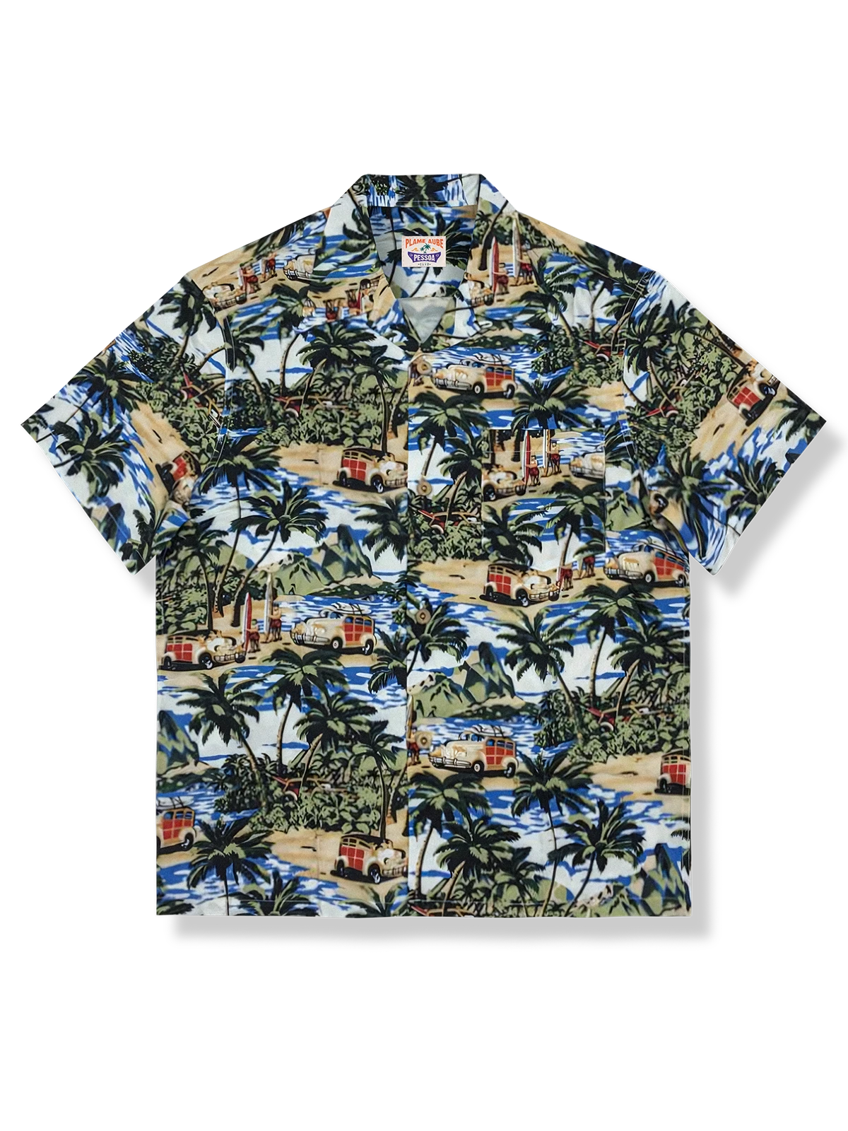 岛風ココナッツアイランド柄 アロハシャツ
