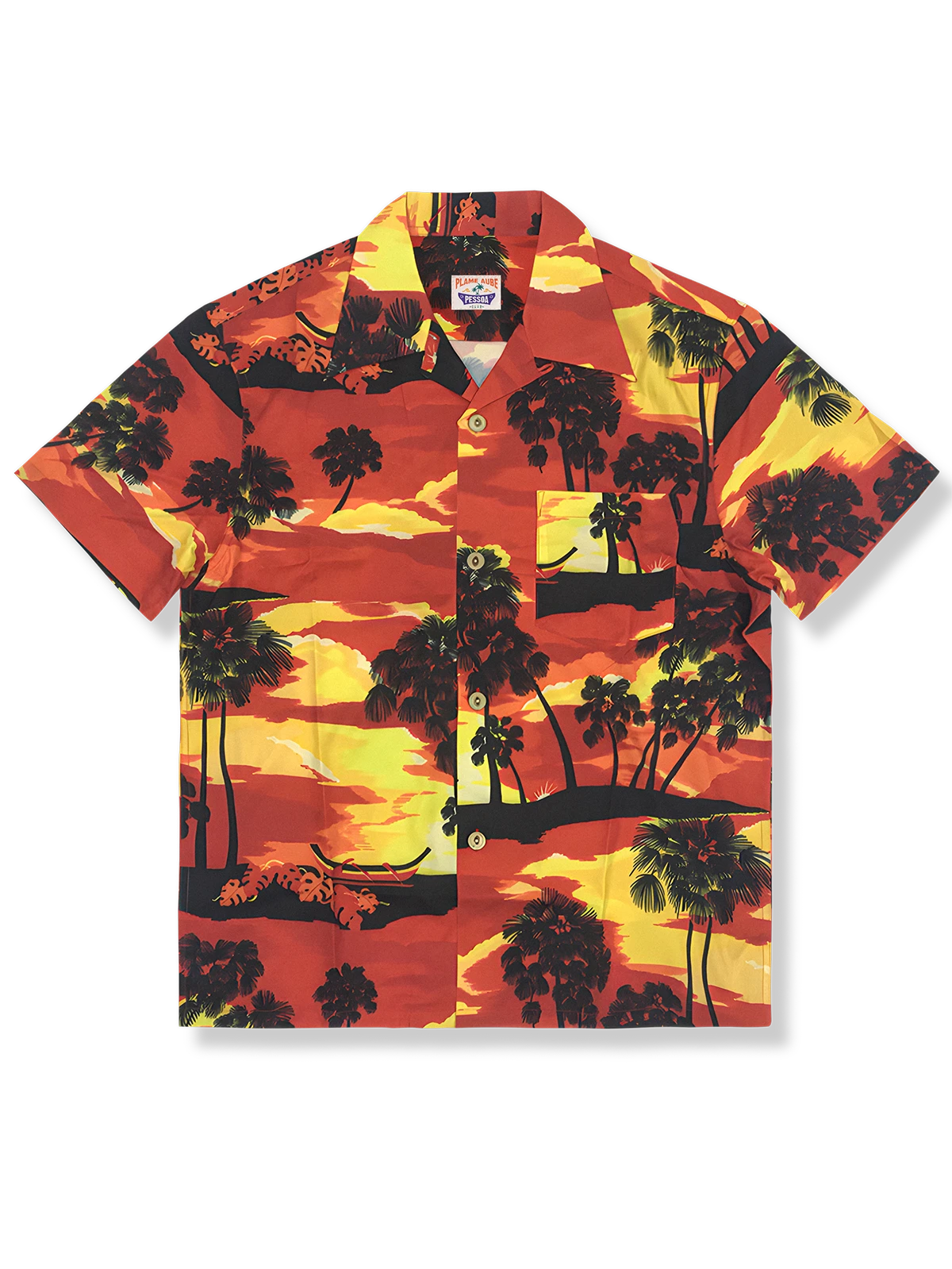 夕日ヤシの木 アロハシャツ