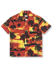 夕日ヤシの木 アロハシャツ