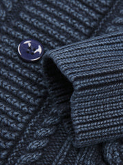 藍染 ジャカード編みニットカーディガン・アップグレード版