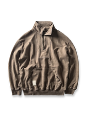 重量感のあるウォッシュドアメリカンヴィンテージハーフジップスウェットの全体図