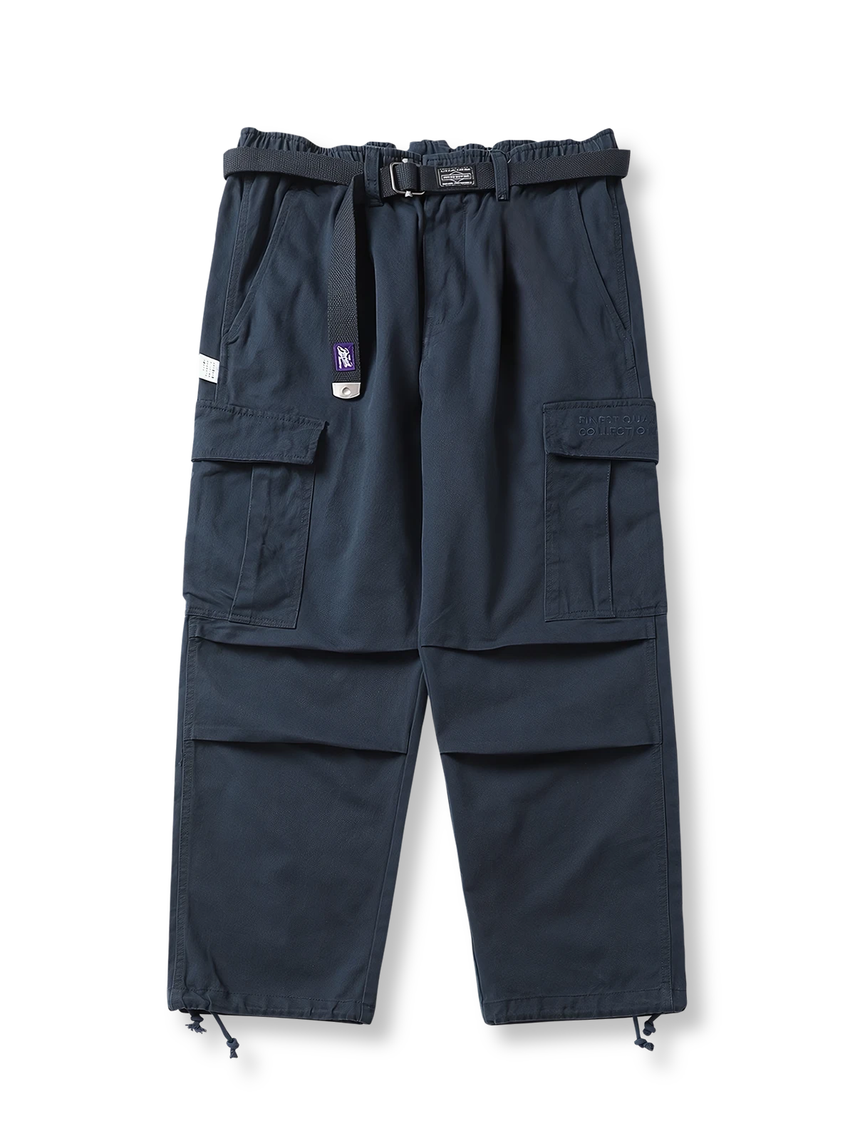 多機能ポケットとワイドレッグのワークデニムパンツ全体図