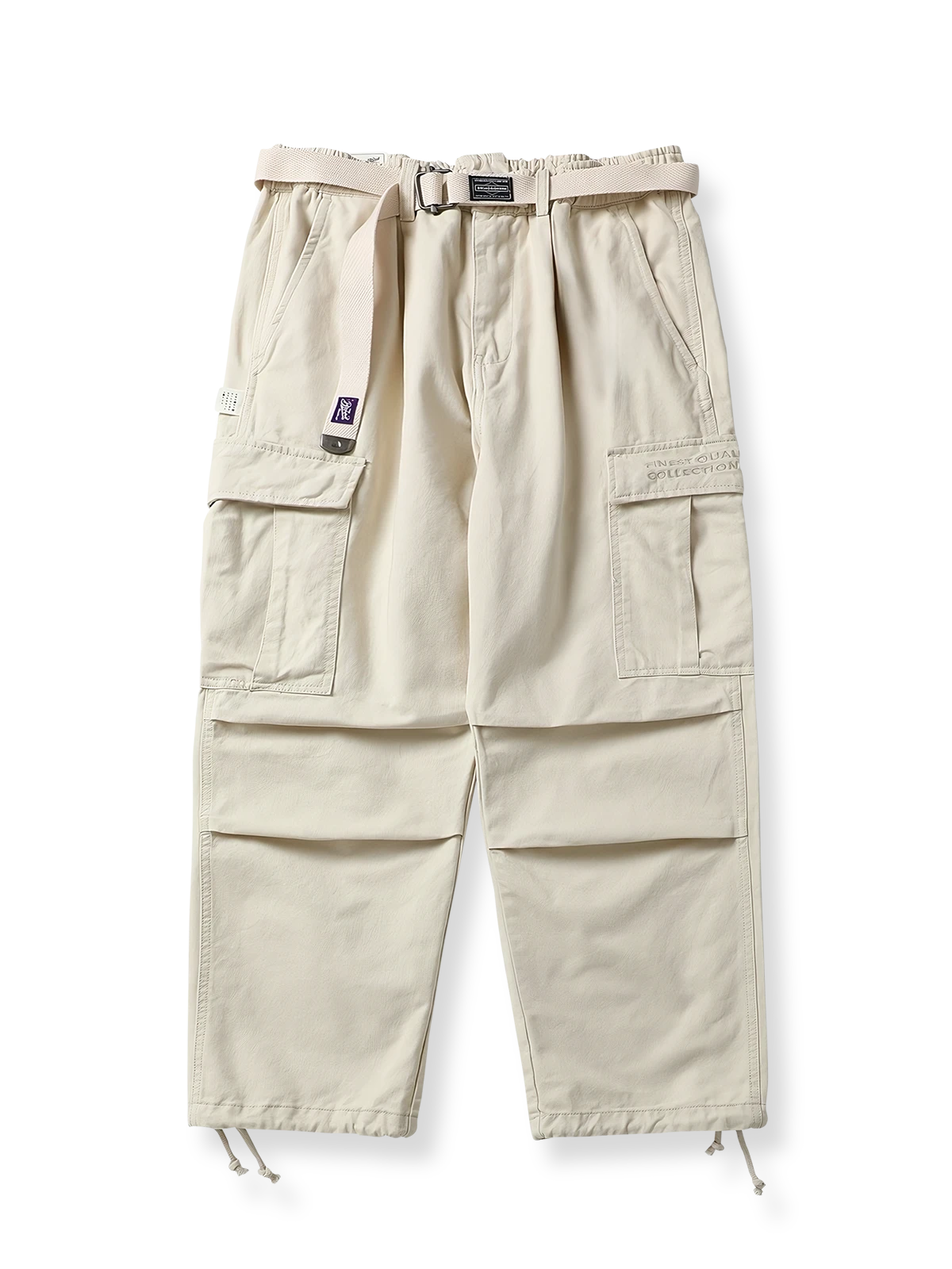 多機能ポケットとワイドレッグのワークデニムパンツ全体図