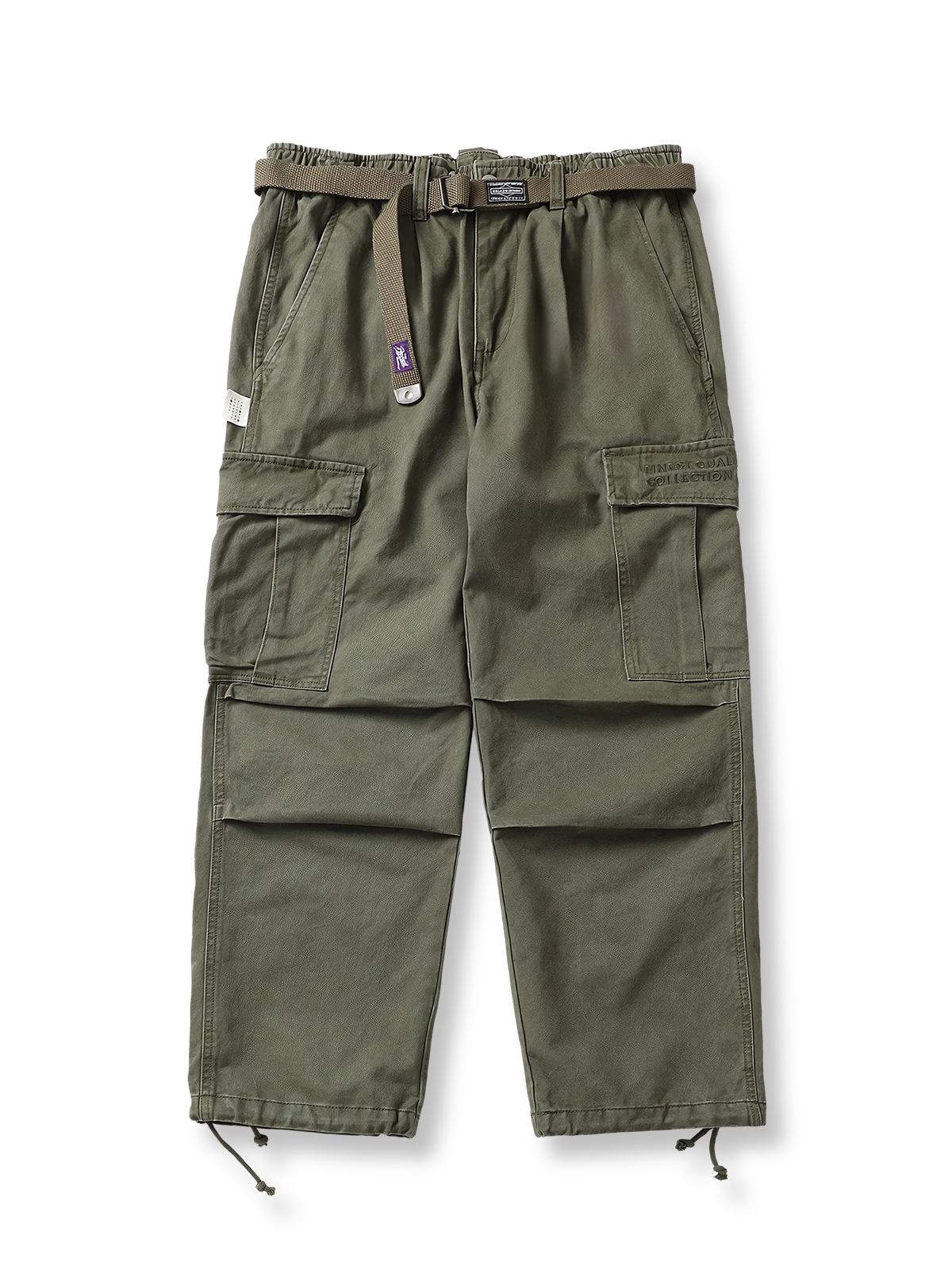 多機能ポケットとワイドレッグのワークデニムパンツ全体図