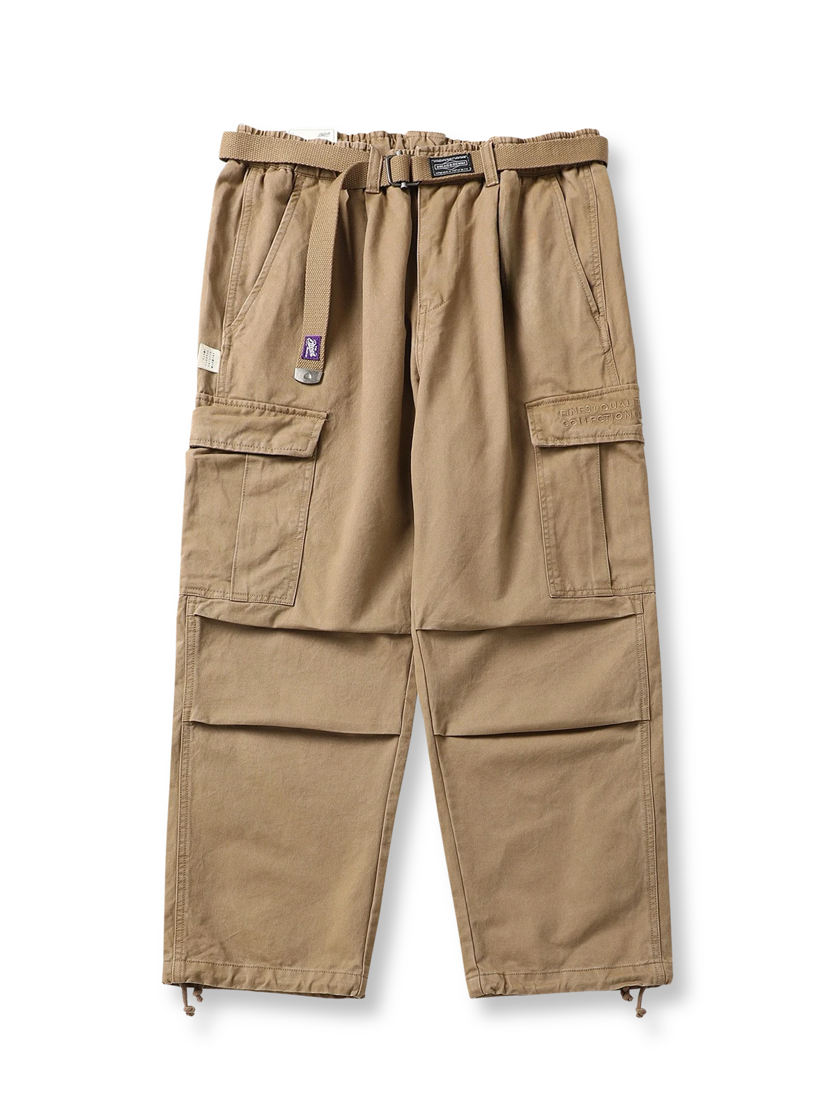 多機能ポケットとワイドレッグのワークデニムパンツ全体図