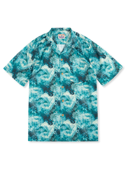 PLAME AUBE｜ペイズリー柄 ブルーアロハシャツ