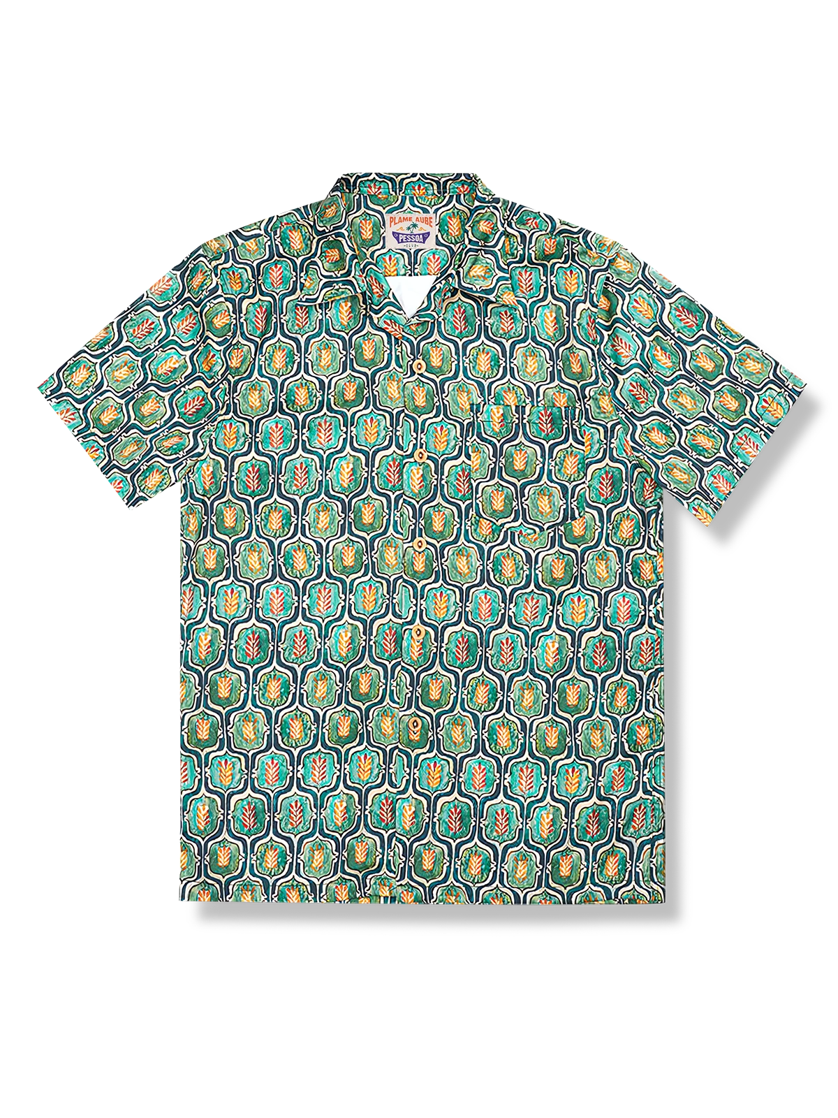 PLAME AUBE｜ヴィンテージ　緑色アロハシャツ