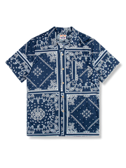 PLAME AUBE｜ネイビー ペイズリー柄アロハシャツ