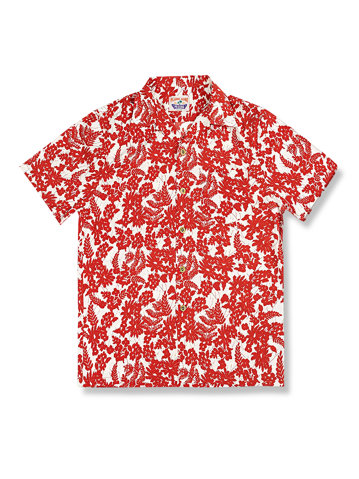 PLAME AUBE｜赤花柄　アロハシャツ