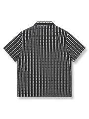 色織りトーテム ジャカード キューバカラーストライプ シャツ