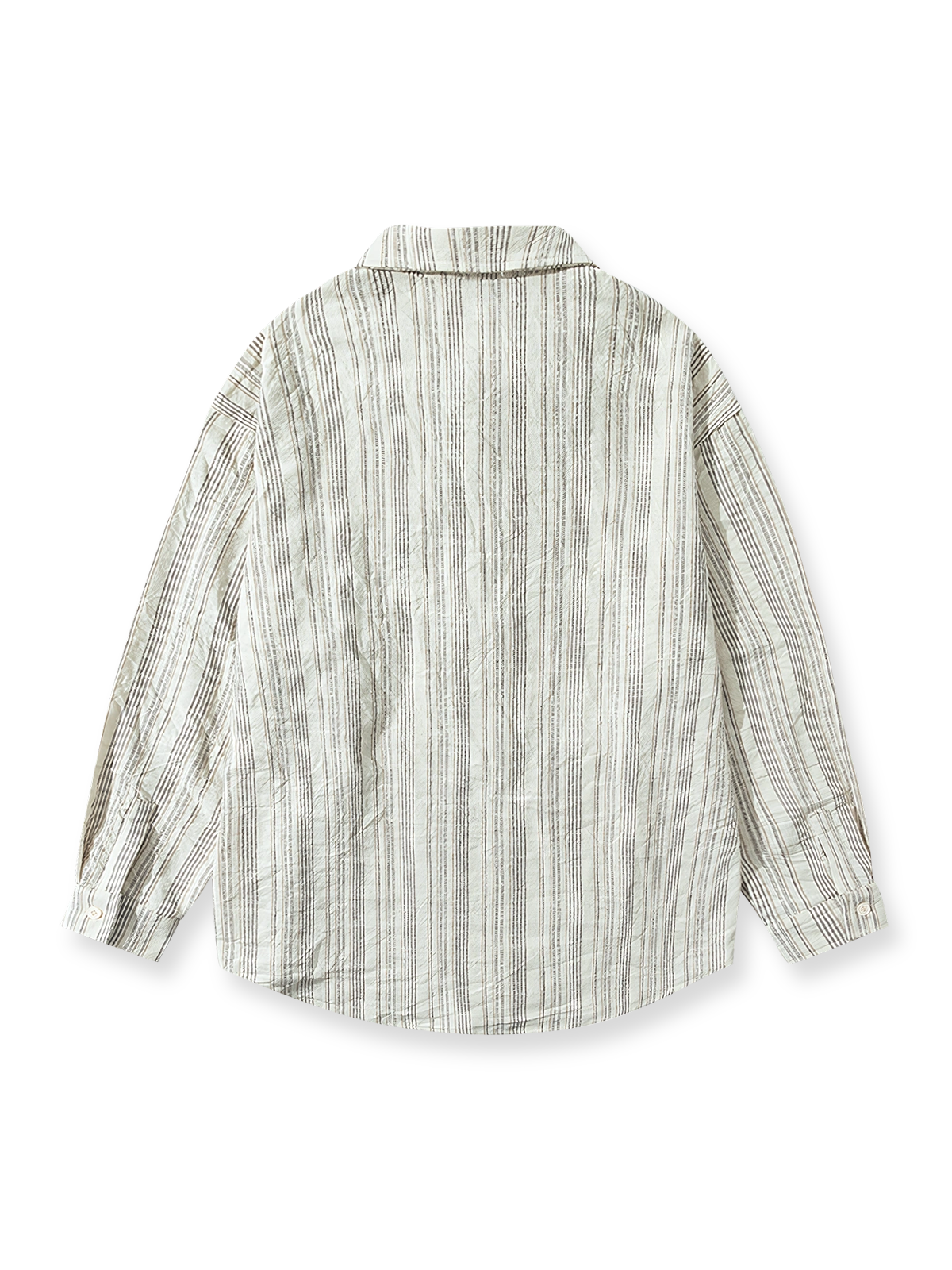 スラブストライプコットンシャツの全体展示