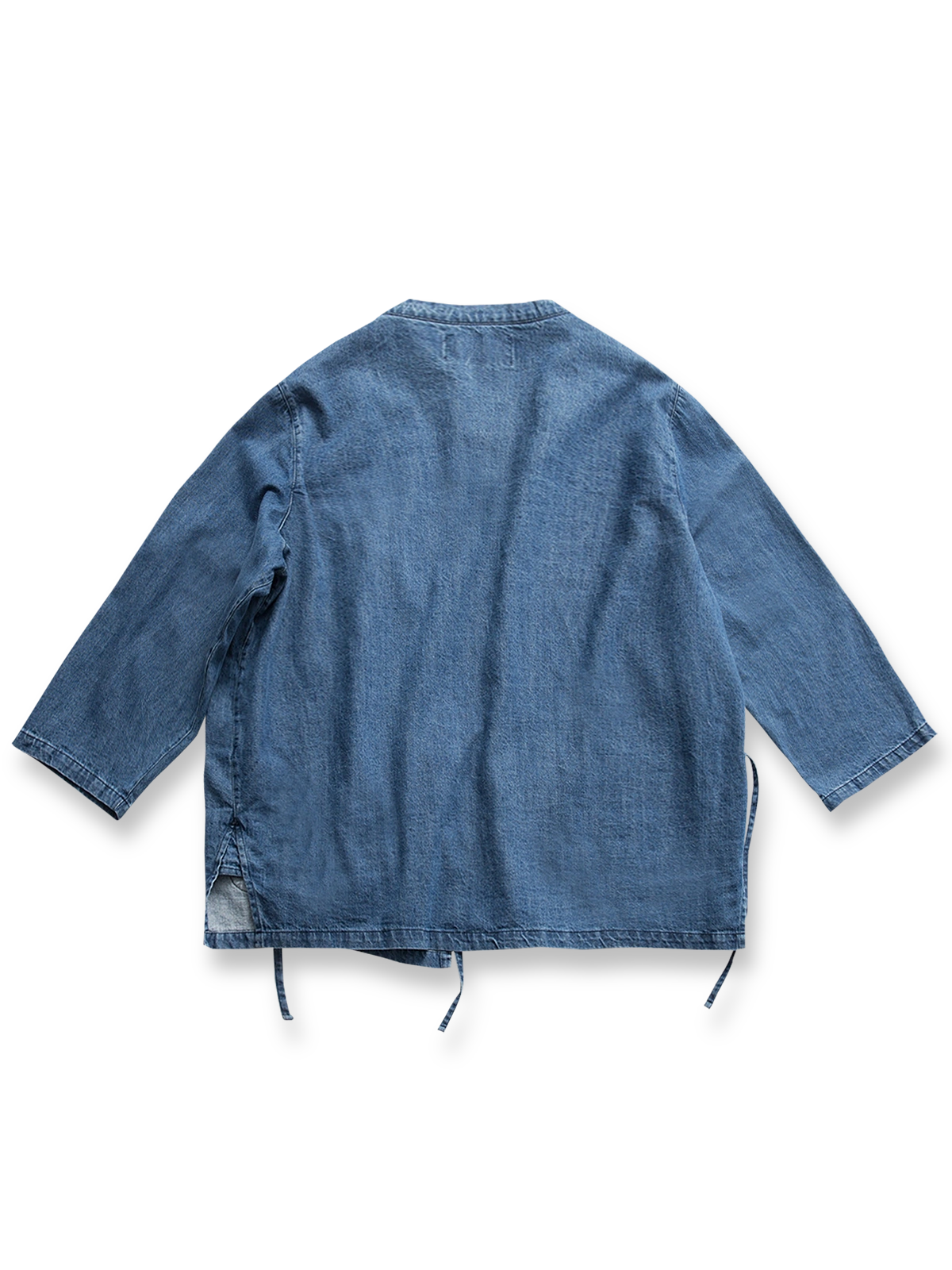 九分袖デニムはんてんジャケットの平置き画像