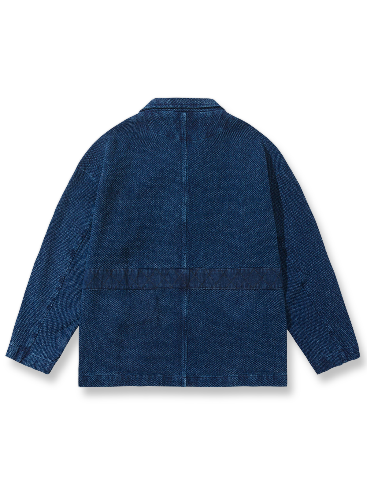 藍染剣道布とウォッシュ加工デニムのジャケットの平置き画像