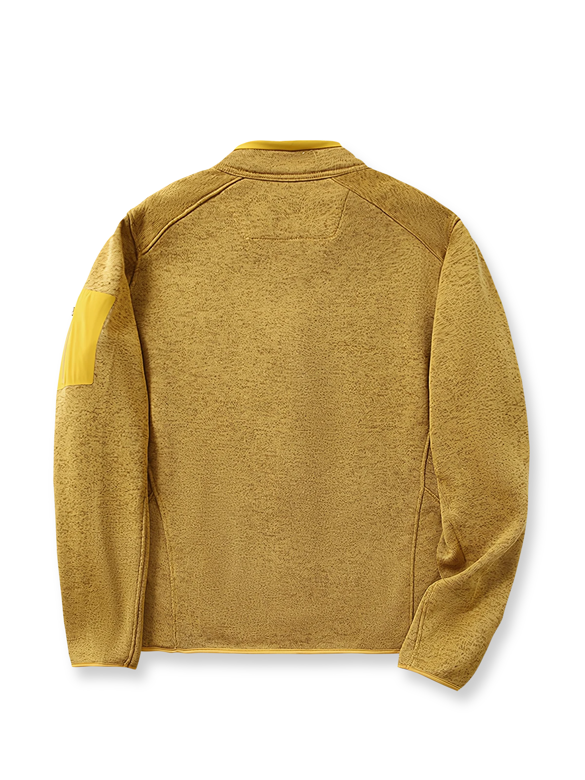 製品画像
「9色展開のスタンドカラーフリースジャケットの全体展示画像。高い透湿性と保温性を兼ね備え、スタンドカラーデザインが防風性と首元の立体感を引き立てるジャケット。多孔構造、ポーラス構造、マイクロポーラス膜技術、透湿性、保温性、防風、9色展開。」

詳細画像
「スタンドカラーフリースジャケットのスタンドカラー部分と袖口のディテールを特写。防風性と保温性を高めるデザインが際立ち、柔らかな起毛素材と立体メッシュ素材の構造が確認できる。スタンドカラー、防風デザイン、保温性、起毛素材、立体メッシュ、多孔構造、ディテール特写。」