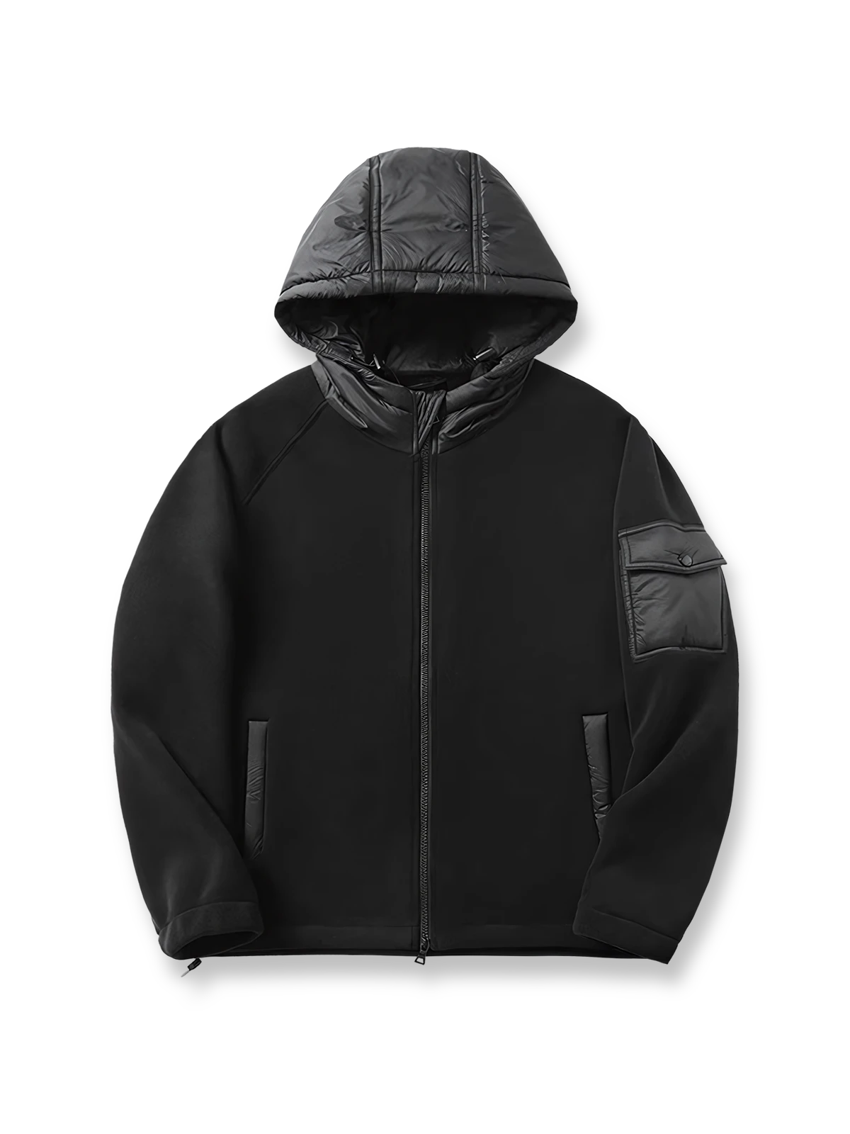 製品画像
「高密度フリース素材とフード付きデザインが特徴のパッチワークジャケットの全体画像。軽量で暖かく、高い蓄熱性を備えたデザインは、冬のアウトドアや日常使いに最適な一着。ダークグレー、ブラック、アーミーグリーンの3色展開で、Mから3XLまでの幅広いサイズに対応。高密度フリース、パッチワーク、フード付きジャケット、蓄熱性、アウトドア、防寒、3色展開、M-3XL。」

詳細画像
「高密度フリース素材の内側に採用された蓄熱フリース技術やパッチワークデザインのディテール特写画像。立体感を引き立てるパッチワークや、580gの高い生地重量による優れた保温性が特徴で、冬の寒さに対応するデザインを細部から確認可能。高密度フリース、パッチワーク、フード付きジャケット、蓄熱性、アウトドア、防寒、3色展開、M-3XL。」