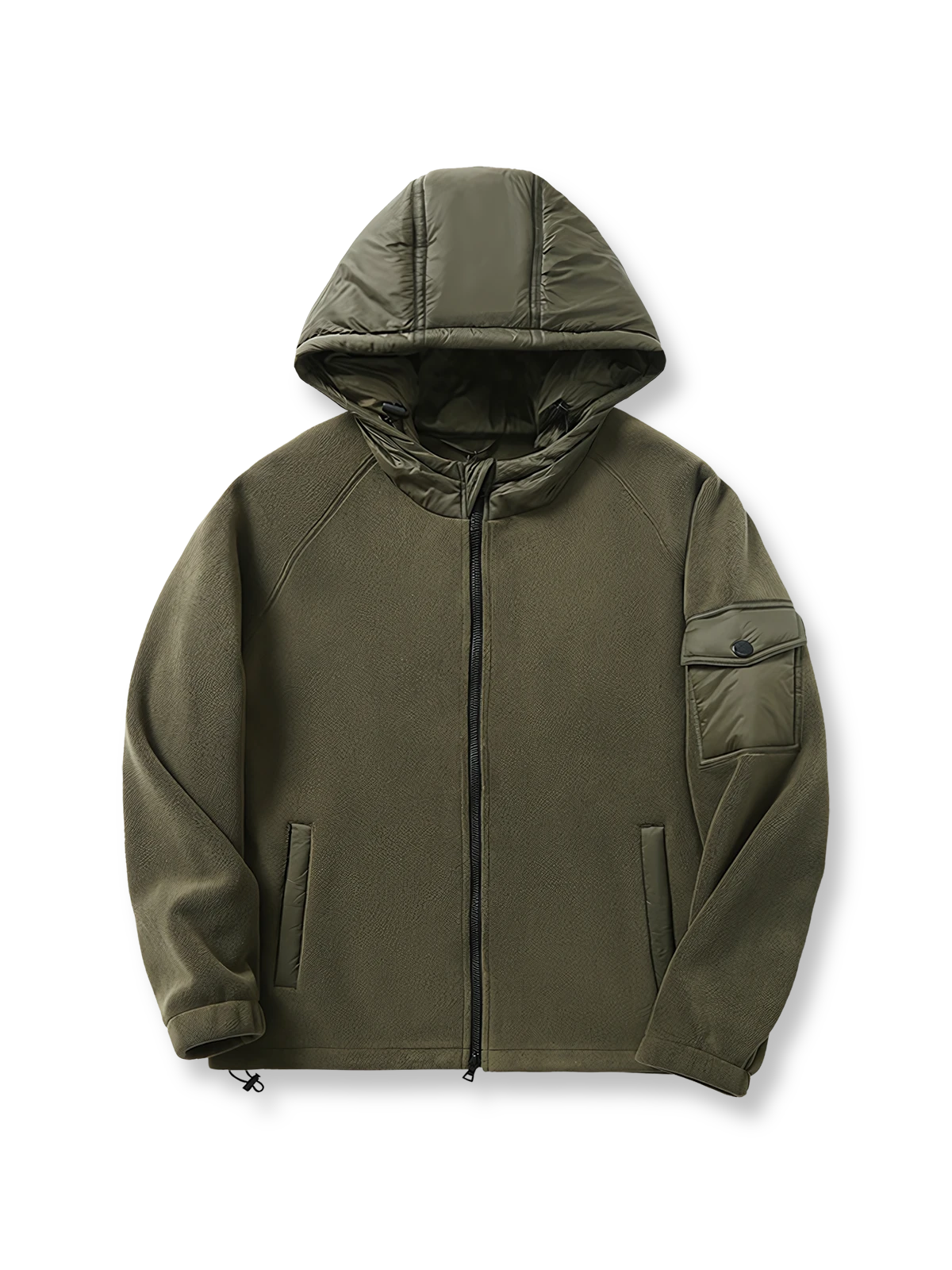 製品画像
「高密度フリース素材とフード付きデザインが特徴のパッチワークジャケットの全体画像。軽量で暖かく、高い蓄熱性を備えたデザインは、冬のアウトドアや日常使いに最適な一着。ダークグレー、ブラック、アーミーグリーンの3色展開で、Mから3XLまでの幅広いサイズに対応。高密度フリース、パッチワーク、フード付きジャケット、蓄熱性、アウトドア、防寒、3色展開、M-3XL。」

詳細画像
「高密度フリース素材の内側に採用された蓄熱フリース技術やパッチワークデザインのディテール特写画像。立体感を引き立てるパッチワークや、580gの高い生地重量による優れた保温性が特徴で、冬の寒さに対応するデザインを細部から確認可能。高密度フリース、パッチワーク、フード付きジャケット、蓄熱性、アウトドア、防寒、3色展開、M-3XL。」