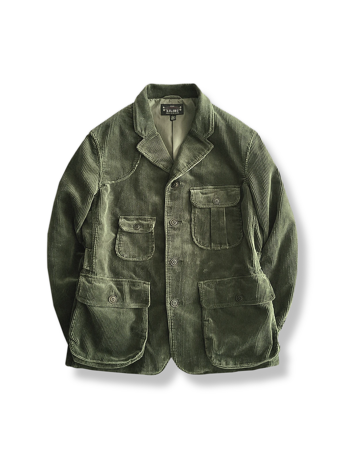 コーデュロイ 多機能ポケットテーラードジャケット