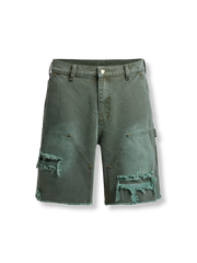 ヴィンテージ加工ワークショーツ正面図