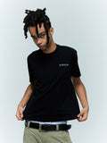 詳細画像：地球地図プリントTシャツのディテール