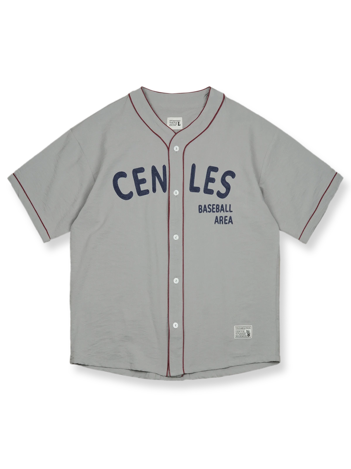 レトロ刺繍入りベースボールシャツ